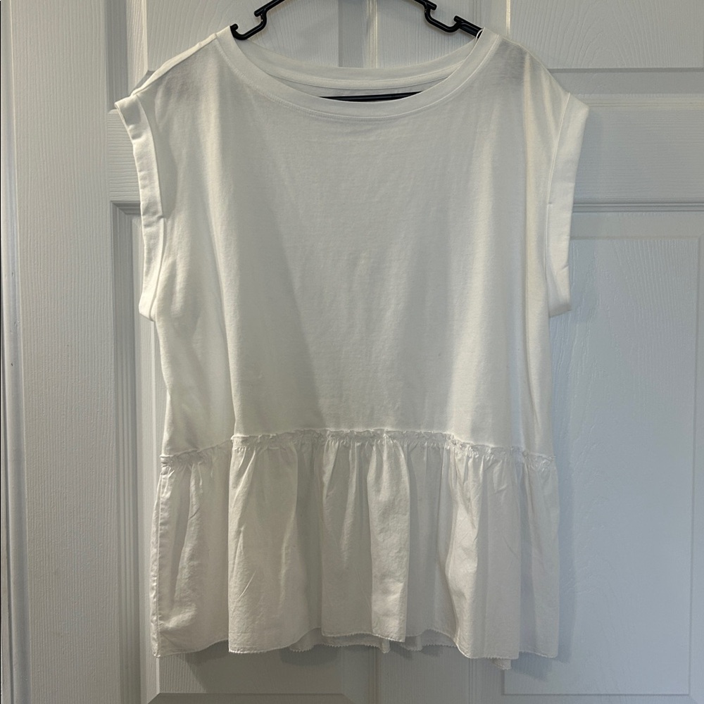Wonderly Crisp White Peplum Top